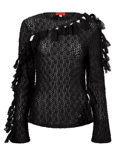 Majica kratkih rukava Eckhaus Latta Long Sleeve Knot Top Crna | 7002-EL-SS23-N