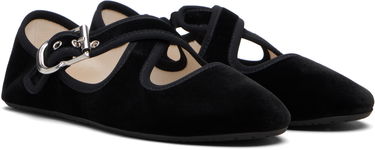 Tenisice i cipele Alaïa ALAÏA Criss Cross Velvet Ballerina Flats Crna | AA3A046TK059, 3