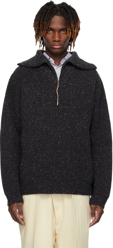 Džemper Maison Margiela Maison Margiela Half-Zip Donegal Wool Sweater Siva | S50HL0039 M13094, 0