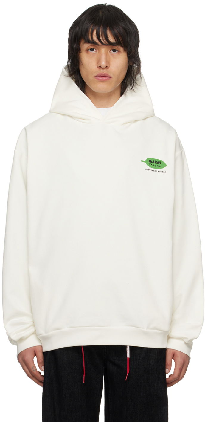 Dukserice Marni Flower Puzzle Hoodie Bijela | FUMU0067PI USCW20