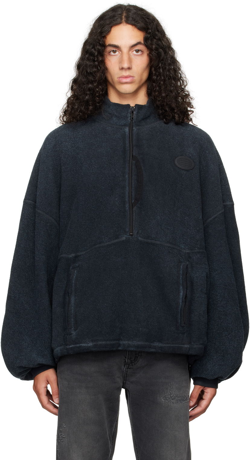 Dukserice Alexander Wang Half-Zip Sweatshirt Plava | UCC4242033