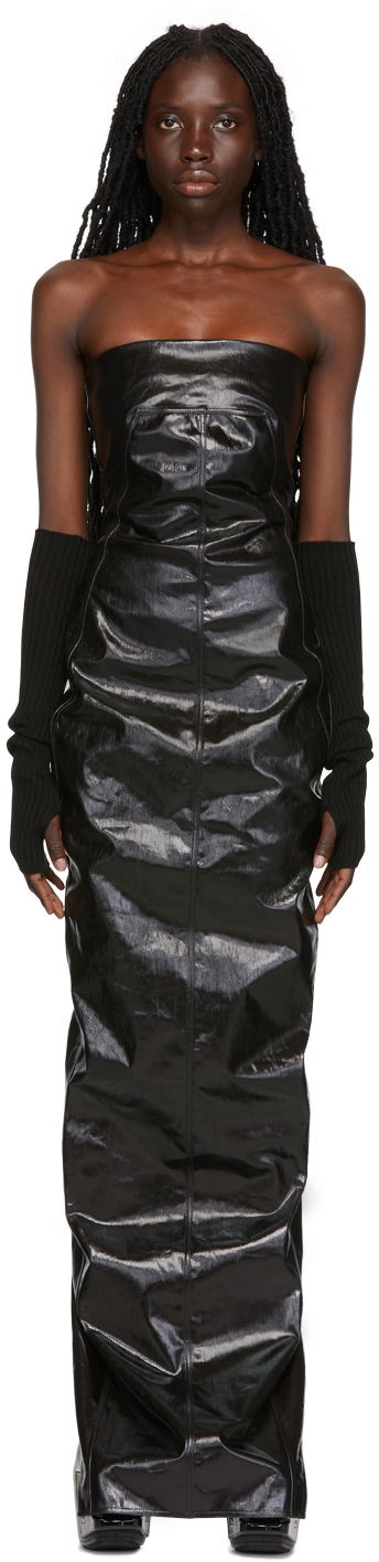 Haljina Rick Owens Rick Owens Lacquered Maxi Dress Crna | RP02B6527 SLQ
