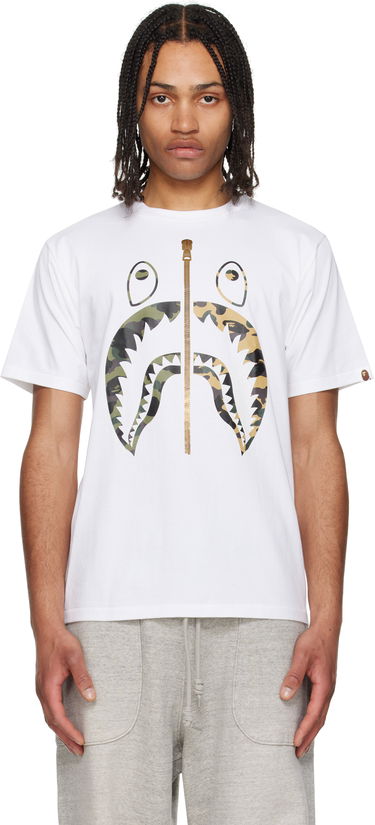 Majica kratkih rukava BAPE A Bathing Ape 1st Camo Separate Shark Graphic T-Shirt Bijela | 001TEL301018M, 0
