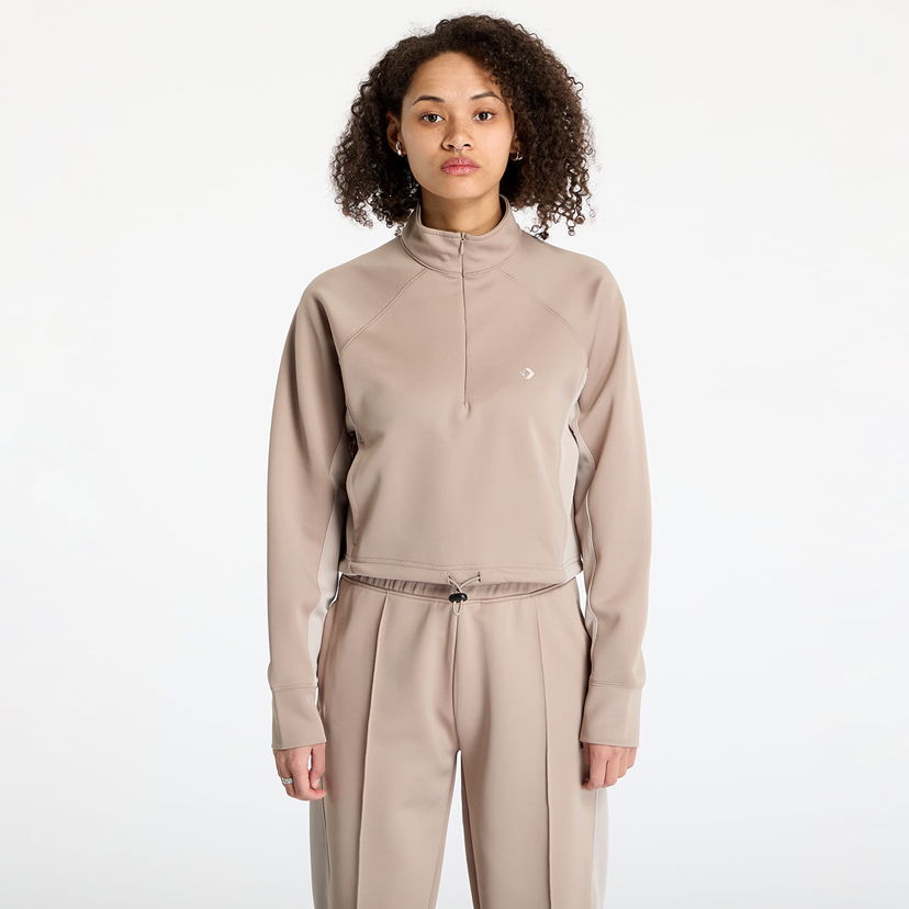Džemper Converse Converse Cropped Fleece Turtleneck Sweatshirt Bež | 10028019-A01