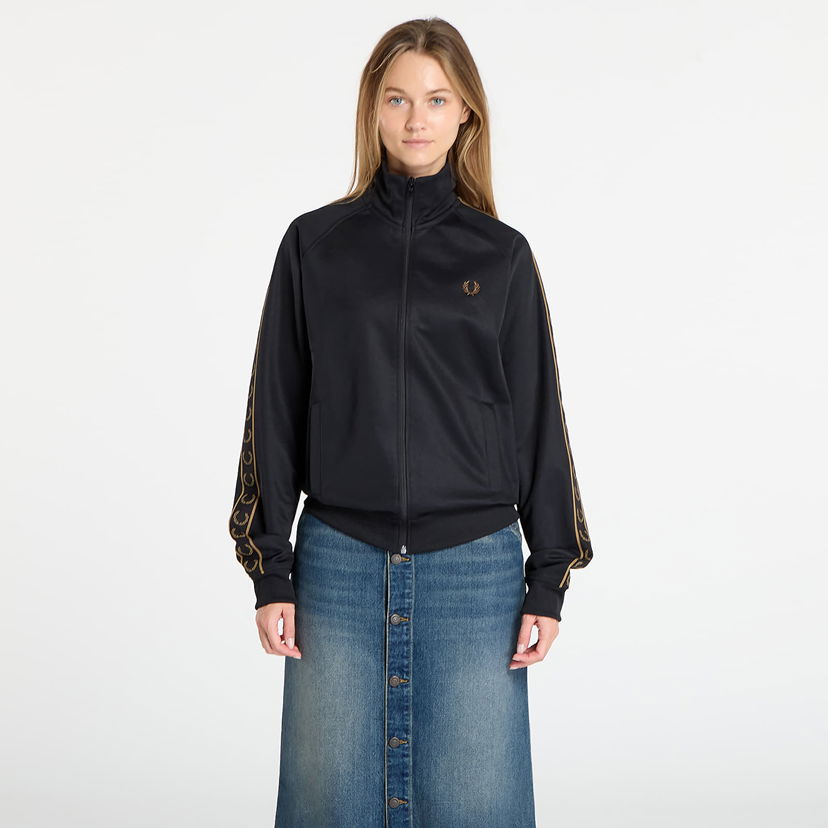 Jakna Fred Perry Fred Perry Contrast Tape Track Jacket Crna | J5557 S77