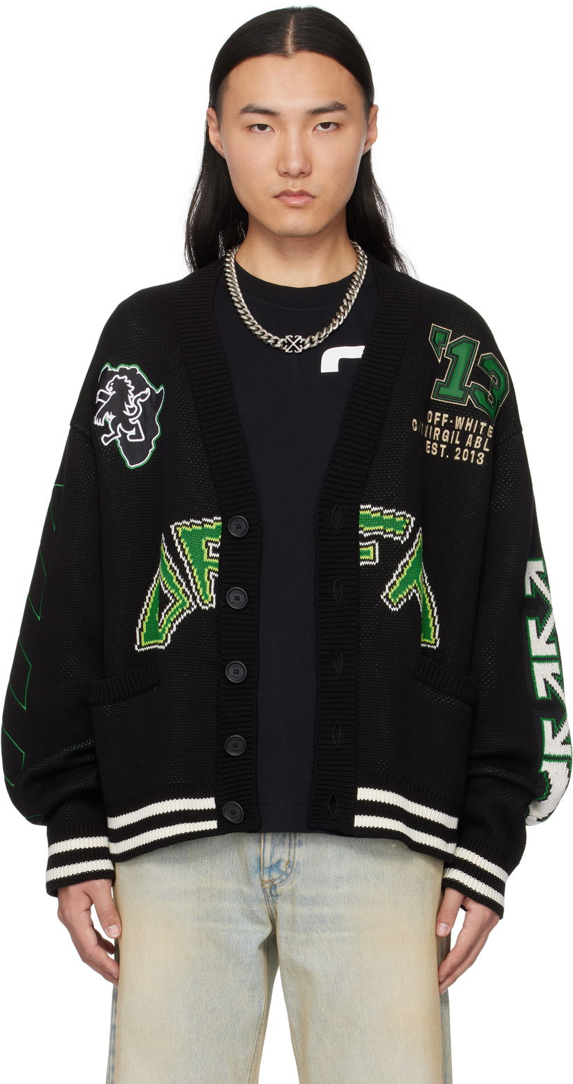 Džemper Off-White Varsity Cardigan Crna | OMHB019S25KNI0021057