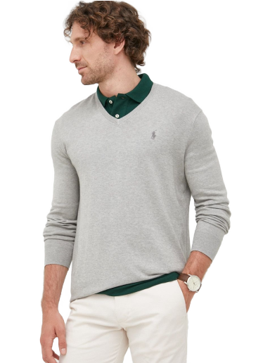 Dukserice Polo by Ralph Lauren Classic-Fit V-Neck Pullover Siva | 710670789002