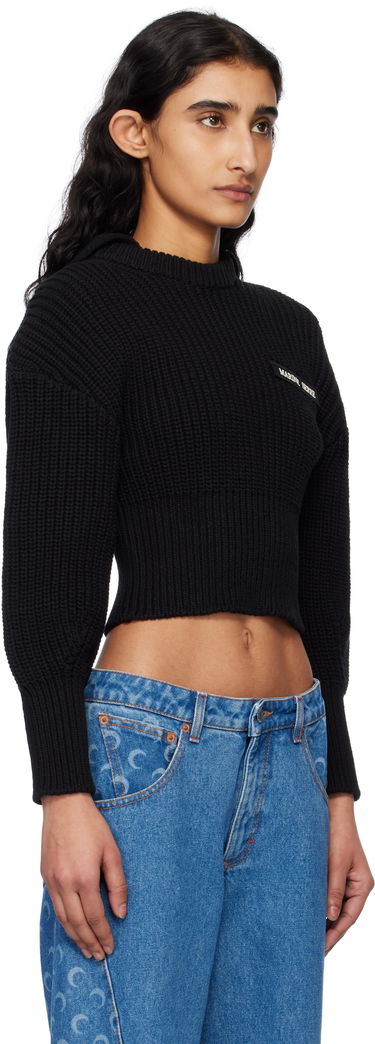 Džemper Marine Serre Marine Serre Half Cardigan Knit Sweater Crna | WTK027A CKNI0529, 1