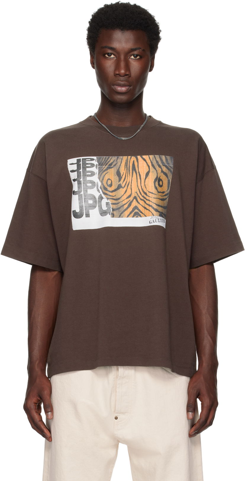 Majica kratkih rukava Jean Paul Gaultier Jean Paul Gaultier Printed Wood Oversized T-Shirt Smeđa | 25/03-W-TO293-J001-710060