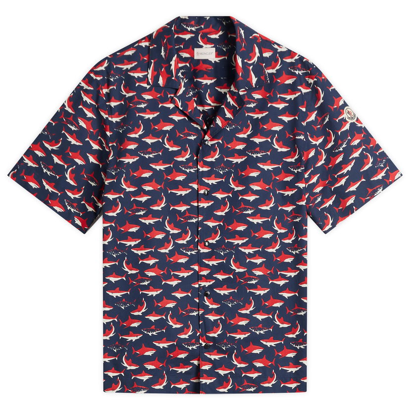 Košulja Moncler Moncler Little Sharks Printed Cotton Poplin Shirt Plava | 2F000-18-598K6-S74