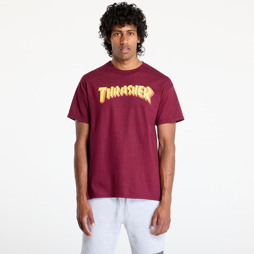 Majica kratkih rukava Thrasher Thrasher Stacked T-Shirt Tamnocrvena | 145688