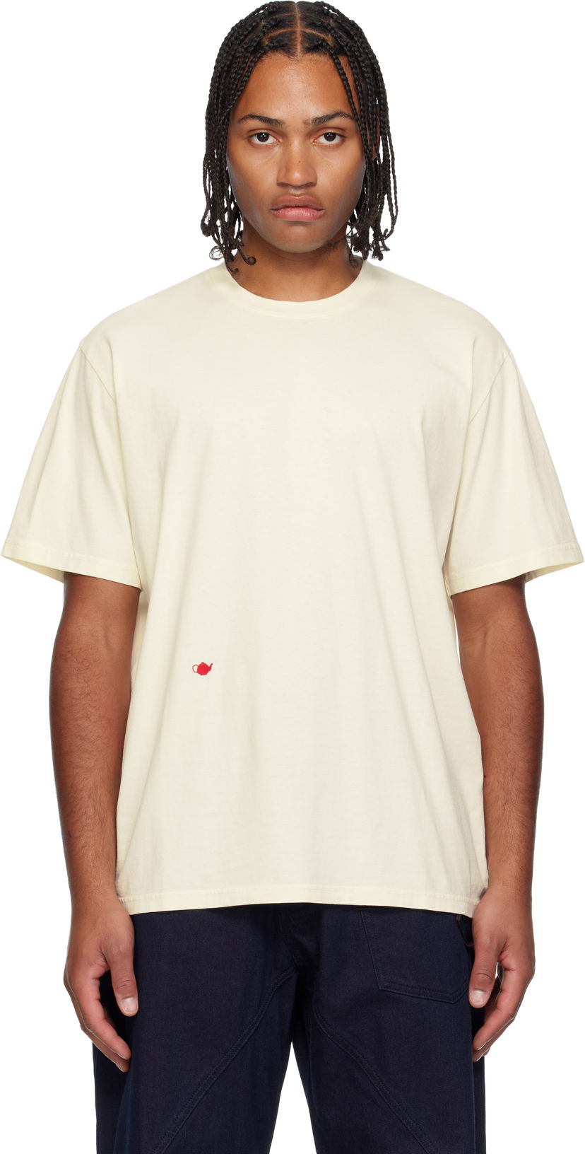 Majica kratkih rukava JW Anderson JW Anderson Teapot Embroidery T-shirt Bež | JT0300-PG1800