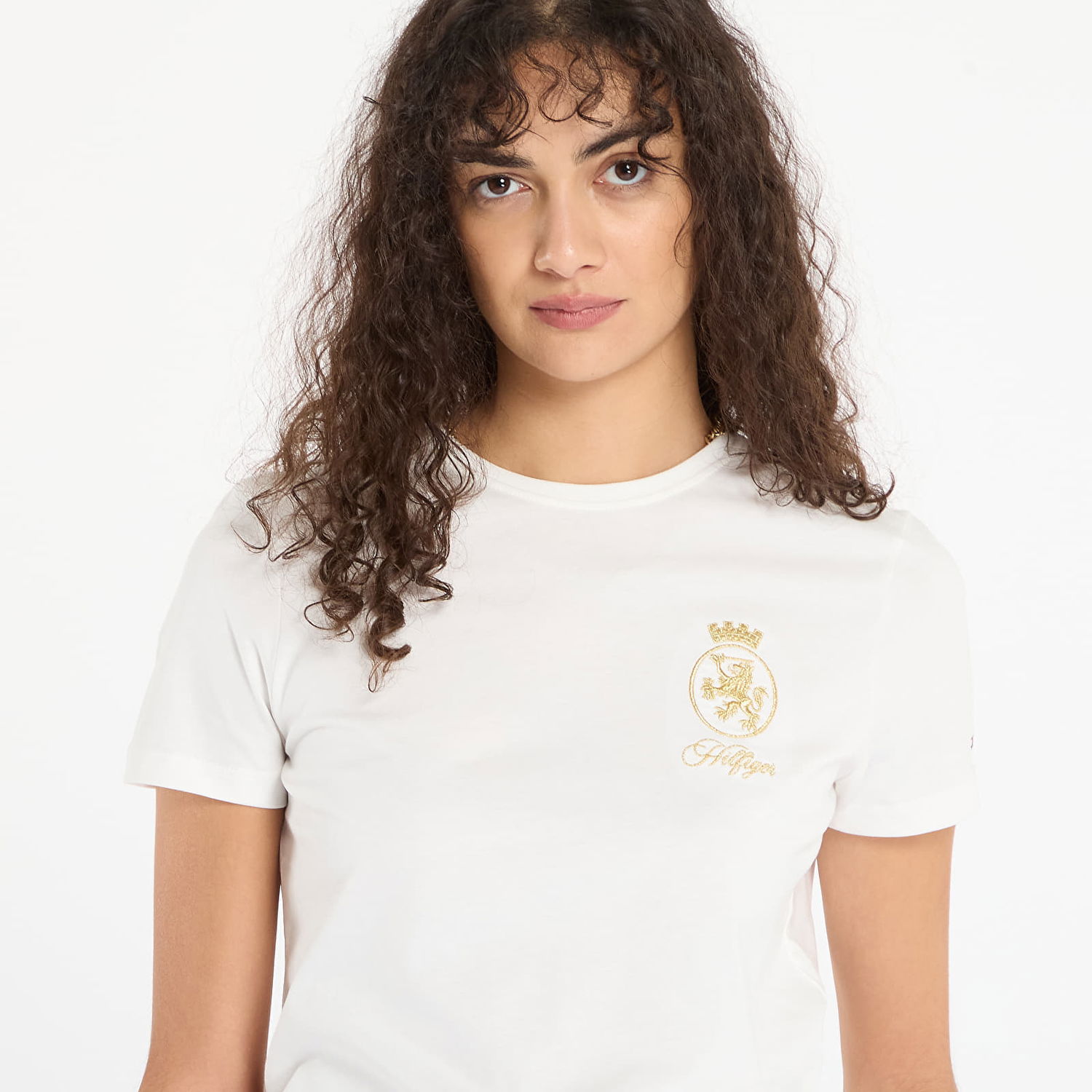 Majica kratkih rukava Tommy Hilfiger Gold Crest Regular Short Sleeve T-Shirt Bijela | WW0WW46153-YBL, 1