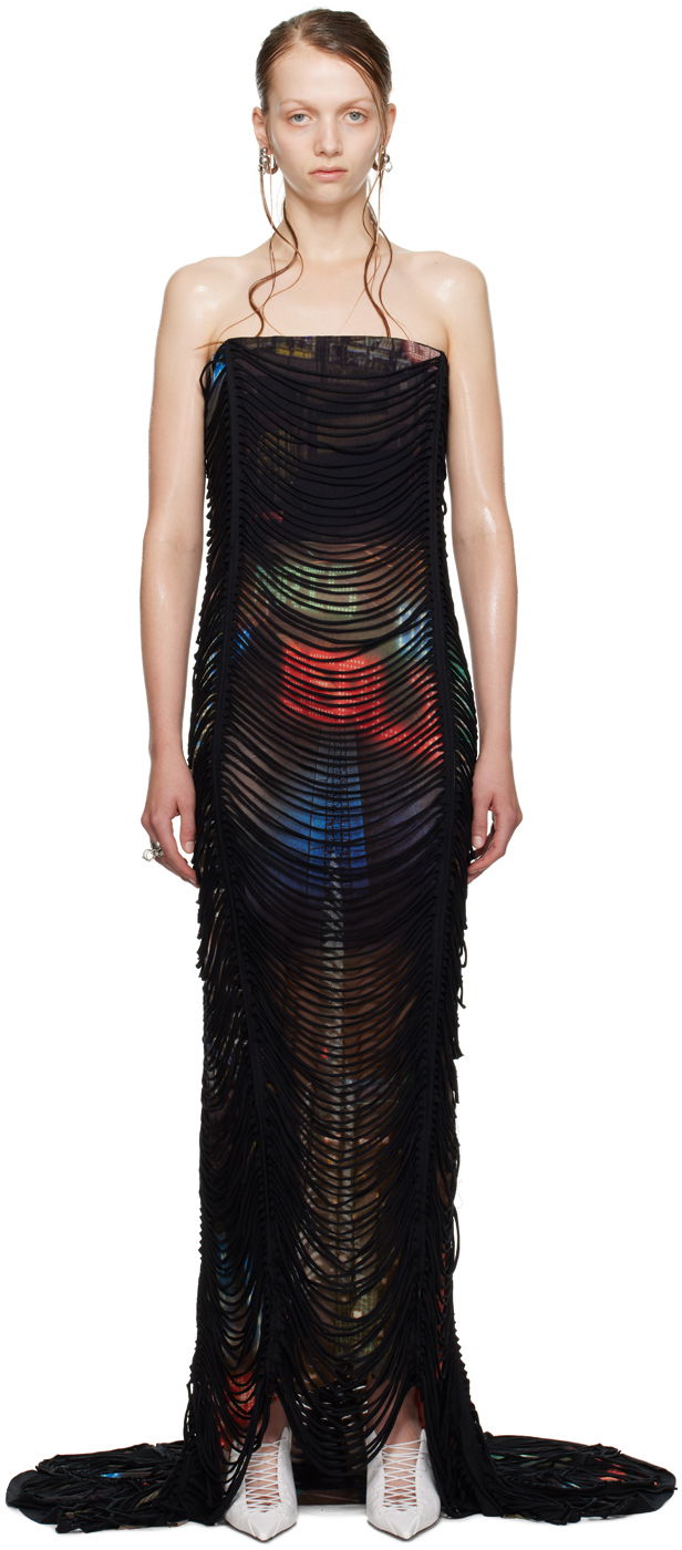 Haljina Jean Paul Gaultier Shayne Oliver Edition 'The Long Slashed City' Maxi Dress Crna | 24/27-F-RO148-T551-60405030
