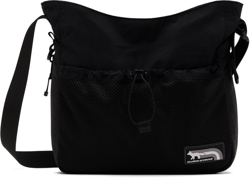 Torba za rame MAISON KITSUNÉ Maison Kitsuné Flash Fox Messenger Bag Crna | NM05172WQ4034