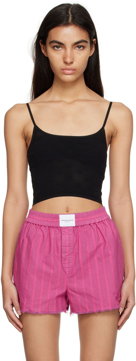 Majica bez rukava Alexander Wang Cropped Camisole Crna | 4KC2231010