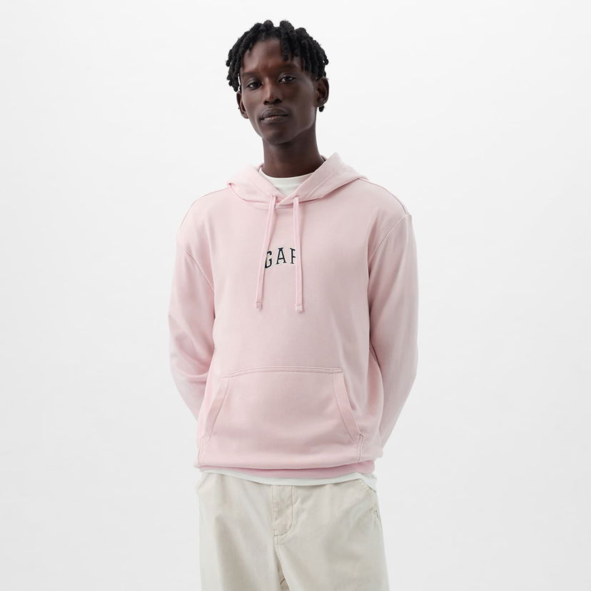 Dukserice GAP French Terry Pullover Mini Logo Hoodie Light Peony Ružičasta | 868455-01