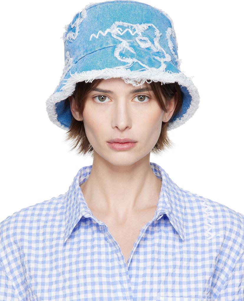 Šešir Marni Marni Patched Denim Bucket Hat Plava | CLMC0146U0 USCX34