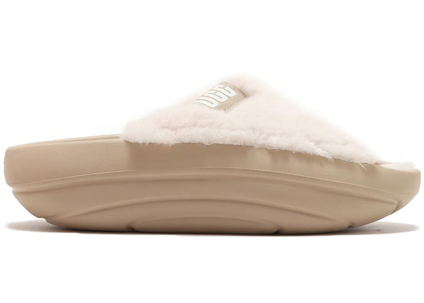 Odjeća UGG FoamO plush Slide Mustard Seed (Women's) Bijela | 1143849-MDSD