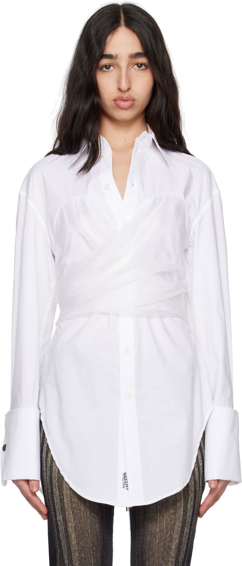 Košulja Jean Paul Gaultier Jean Paul Gaultier Long Draped Shirt Bijela | 25/34-F-CH082-C071-01