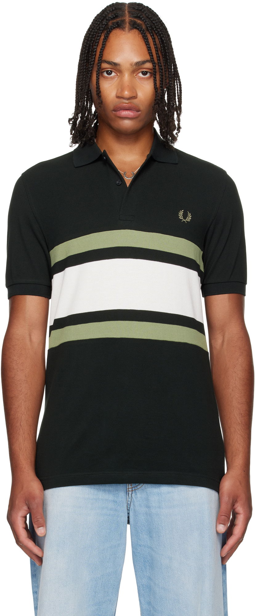 Polo majica Fred Perry Fred Perry Panelled Polo Crna | M9903
