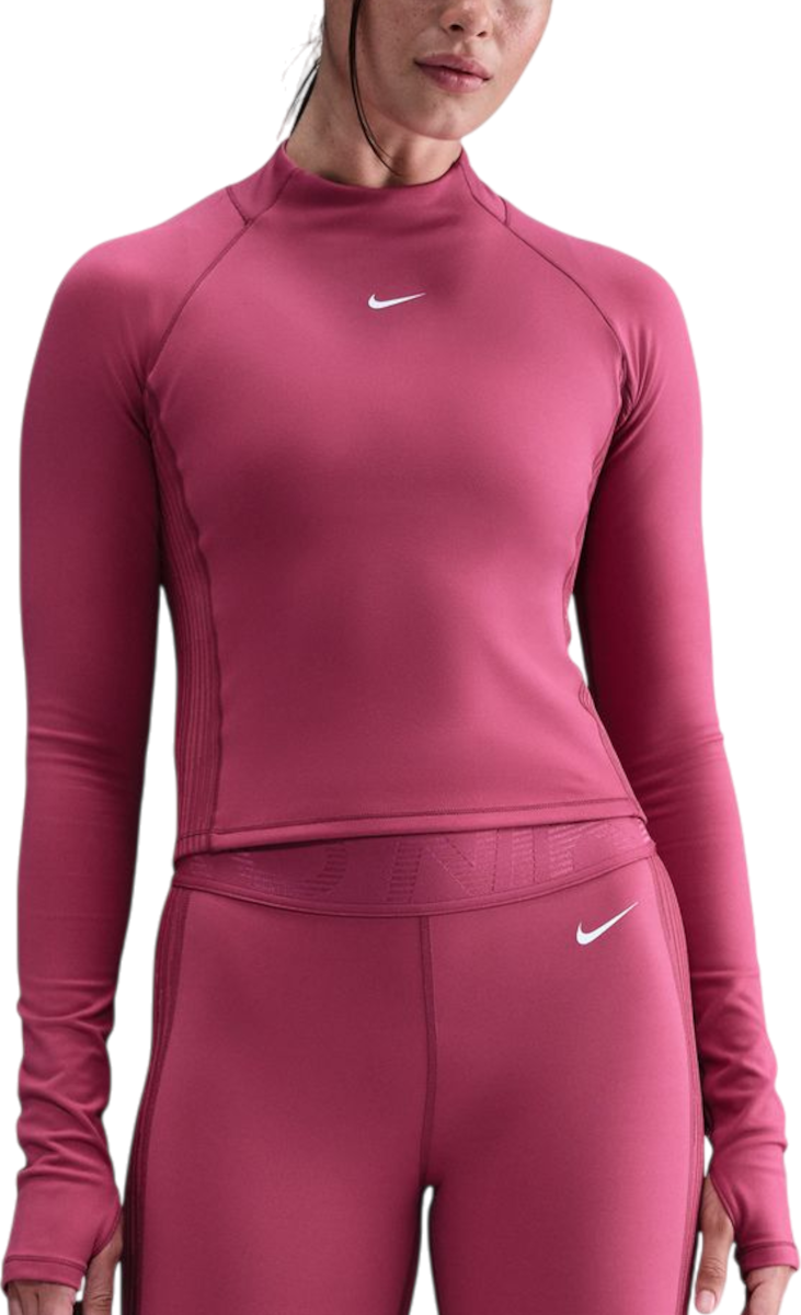 Majica kratkih rukava Nike Pro Long-Sleeve Mock Neck Performance Top Tamnocrvena | hv3736-634