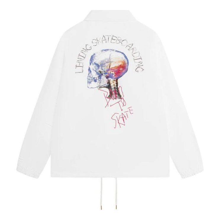 Vjetrovka Li-Ning Skateboarding Graphic Loose Fit Coach Jacket Bijela | AFDS817-3