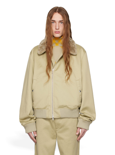 Bomber jakna Burberry Zip Bomber Jacket Bež | 8077138