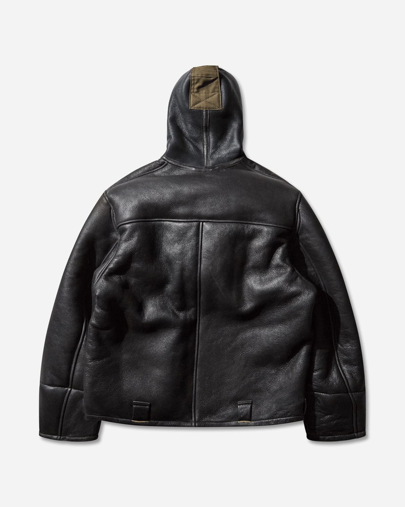 Jakna OUR LEGACY Blizzard Hooded Leather Jacket Crna | W4259BN 001
