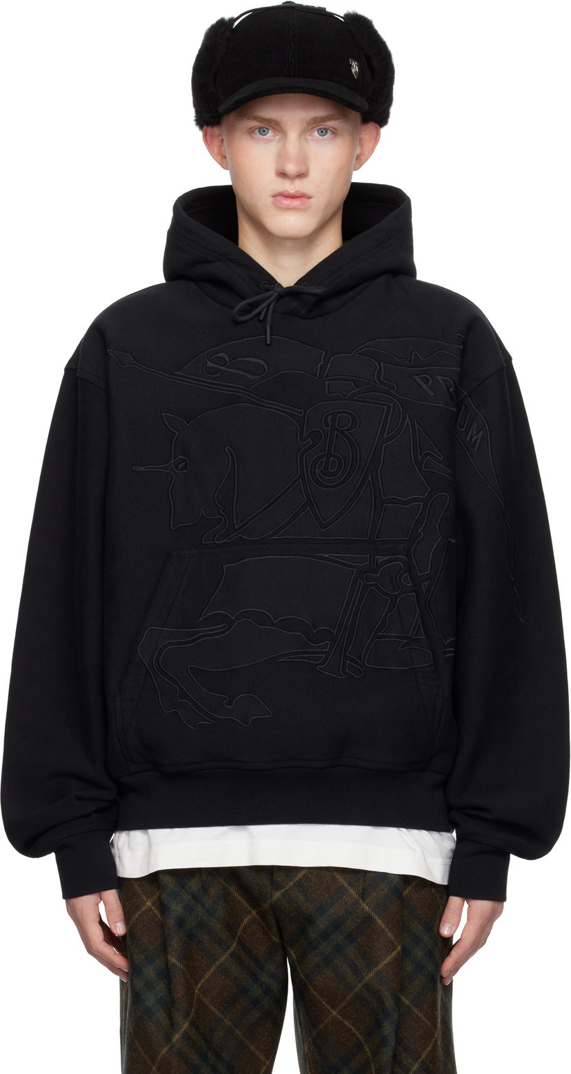 Dukserice Burberry Embroidered EKD Hoodie Crna | 8098214