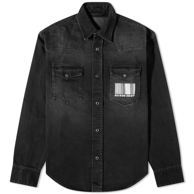 Košulja VETEMENTS Vetements Big Barcode Denim Shirt Crna | VL14SH700B