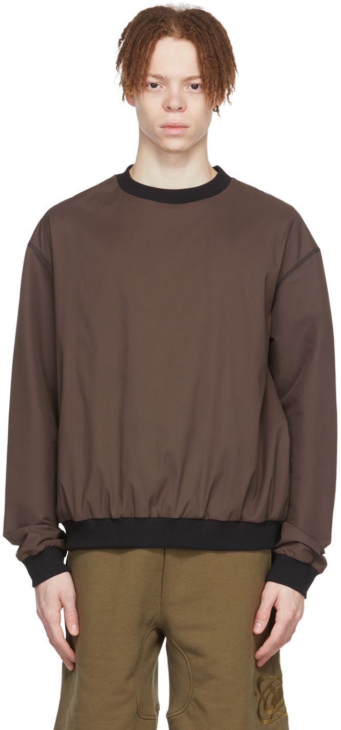 Dukserice AFFXWRKS Nylon Relaxed-Fit Sweatshirt Smeđa | SS22ML01