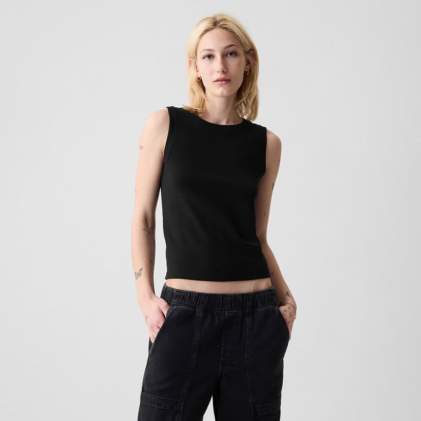 Majica bez rukava GAP Sleeveless Modal Shell Black Crna | 540735-01