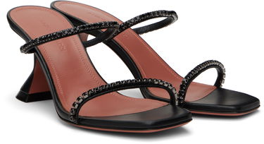Njega cipela Amina Muaddi Amina Muaddi Gilda Crystal-Embellished Heeled Sandals Crna | GILDA SLIPPER 70 NAPPA, 3