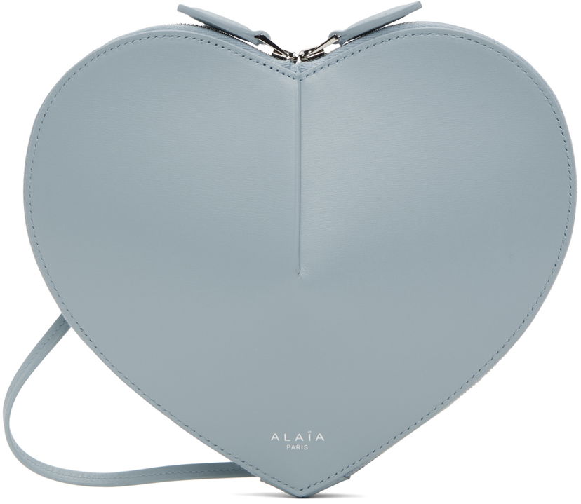 Torba za rame Alaïa Heart Shaped Leather Crossbody Bag Plava | AA1P003C0Y75