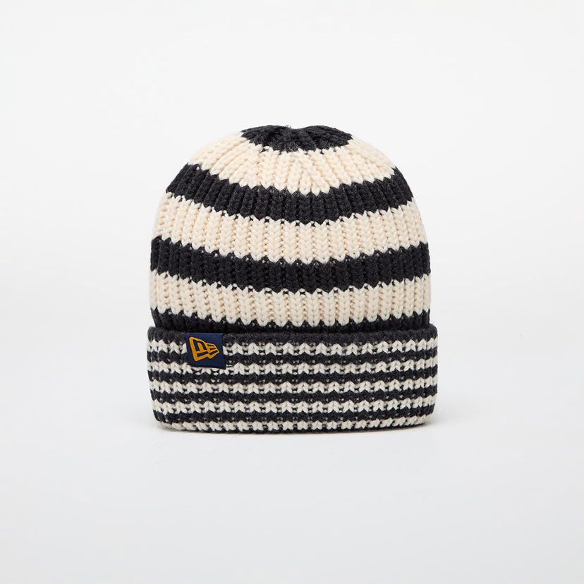 Kapica New Era Knit Medium Stripe Beanie Navy/ Light Cream Universal Tamnoplava | 60565460