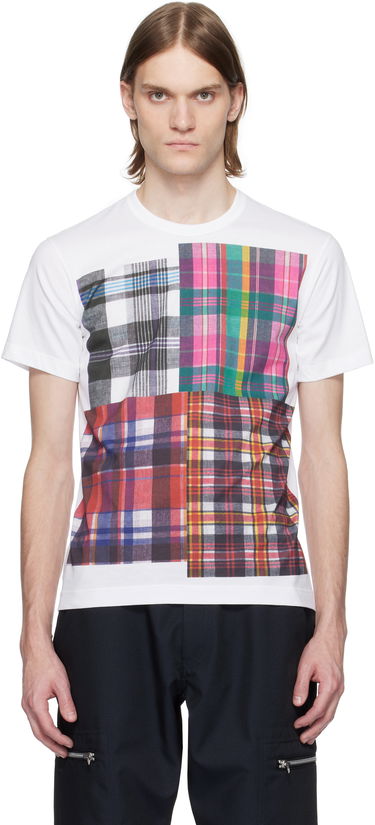 Majica kratkih rukava Comme des Garçons Comme des Garçons Shirt Tartan Square Print T-Shirt Bijela | FO-T007-051, 0