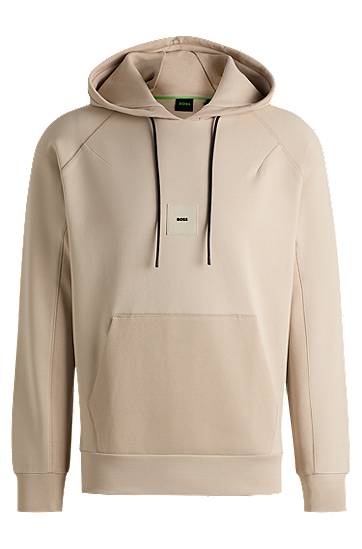 Dukserice BOSS Stretch Cotton-Blend Hoodie Bež | 50537215