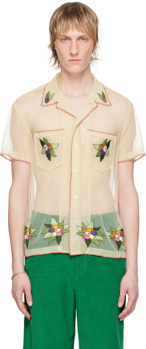 Košulja Bode Embroidered Tulle Shirt Bež | MRS24SH048