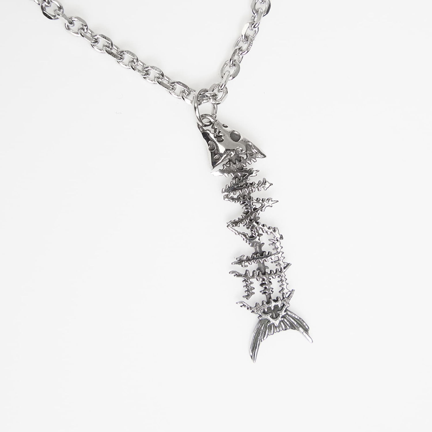 Ogrlica Wasted Paris U Surrender Necklace Fish Skeleton Pendant Metalik | WP_000315, 1