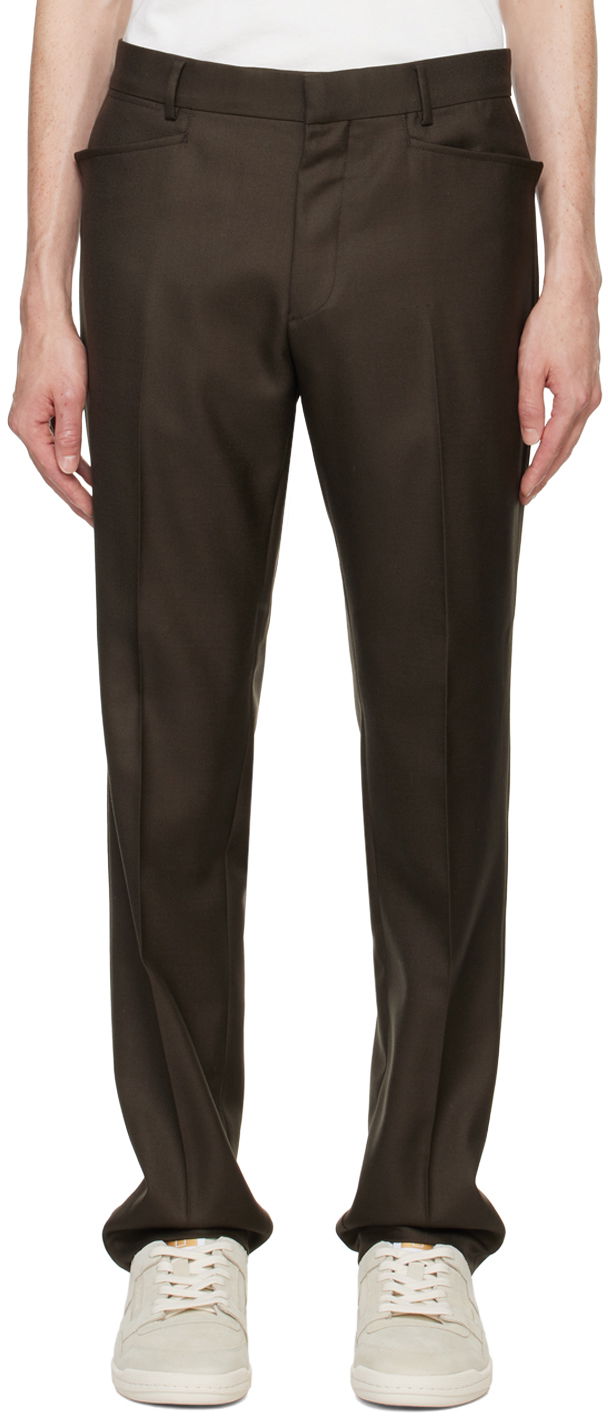 Hlače Tom Ford Brown Atticus Western Pocket Trousers Crna | PLAW01-WMS22