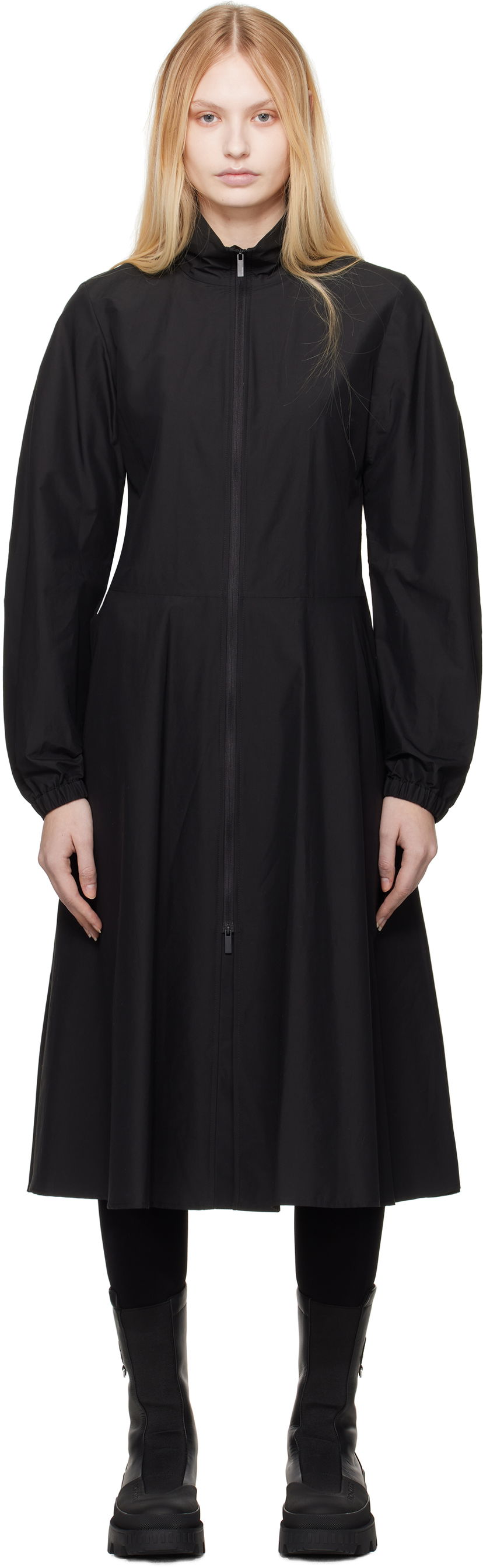 Haljina Moncler Moncler Front Zip Midi Dress Crna | K10932G000065977X