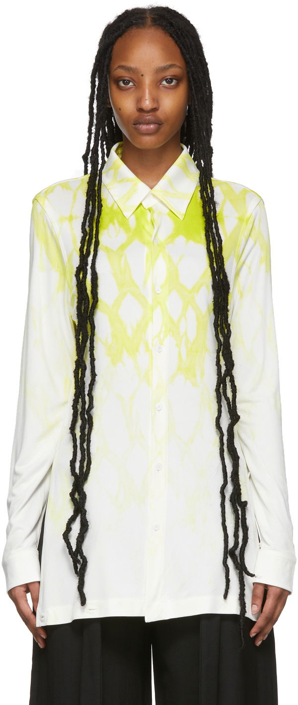 Košulja Dion Lee Shibori Print Relaxed Shirt Bijela | C5013R22