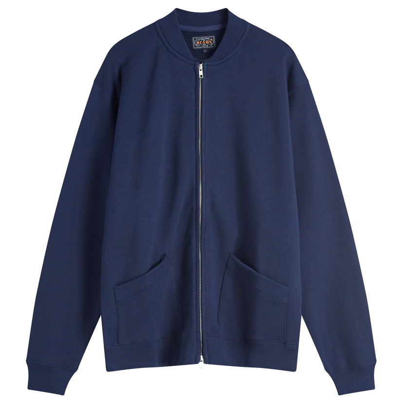 Dukserice BEAMS Beams Plus Jersey Zip Bomber Jacket Tamnoplava | 3813-0193-048-79