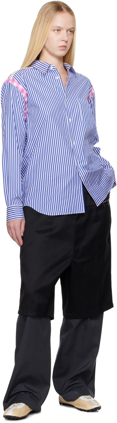 Košulja Comme des Garçons Comme des Garçons Striped Gingham Trim Shirt Plava | FO-B020-S25, 3
