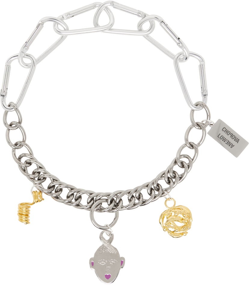 Ogrlica Chopova Lowena Chopova Lowena Triple Curl Charm Necklace Metalik | 6587