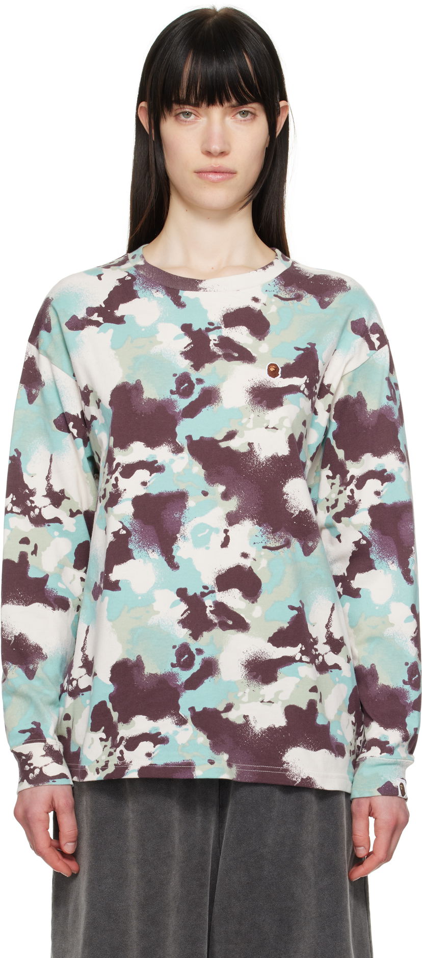 Majica kratkih rukava BAPE A Bathing Ape Map Camo Long Sleeve T-Shirt Višebojno | 001LTL302001L