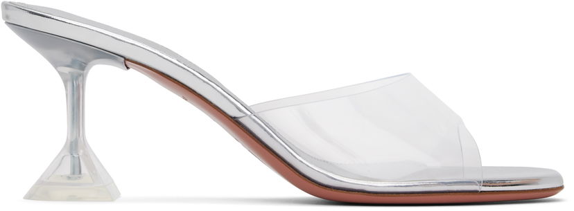 Njega cipela Amina Muaddi Amina Muaddi Lupita Glass Slipper 70 Heeled Sandals Metalik | LUPITA GLASS SLIPPER 70 PVC