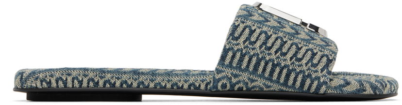 Kratke hlače Marc Jacobs Marc Jacobs 'The J Marc Washed Monogram Denim' Slides Plava | 2P3FSA006F04