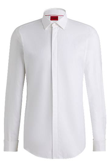 Košulja BOSS Slim-Fit Cotton Blend Shirt Bijela | 50539770